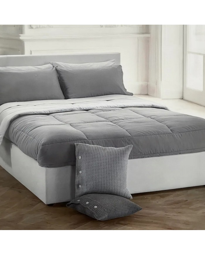 Trapunta matrimoniale in percalle di puro cotone tinta unita Bellora