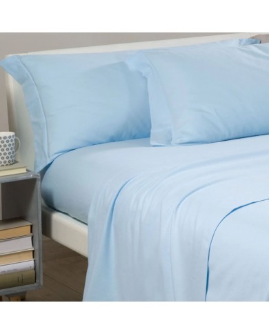 Completo Lenzuola matrimoniali in Flanella tinta unita