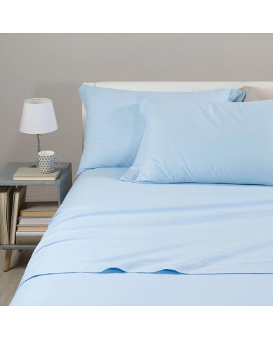 Completo Lenzuola matrimoniali in Flanella tinta unita