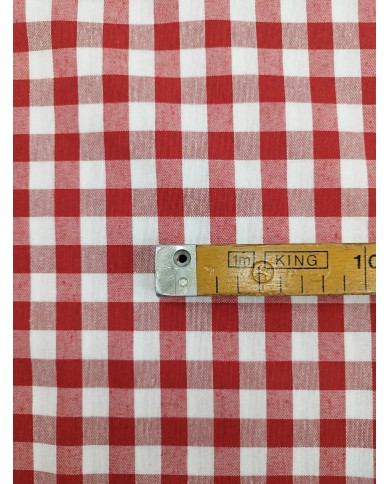 Tessuto al metro a quadretti grandi in cotone altezza 280 - ROSSO