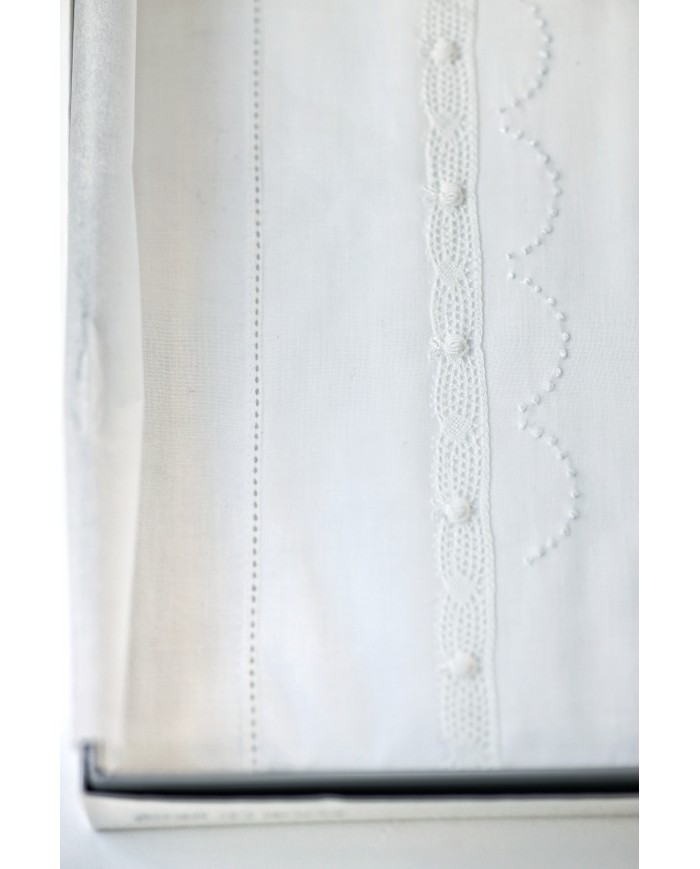 Completo lenzuola culla passeggino ricamato a mano Elite pour le Bebè 45346