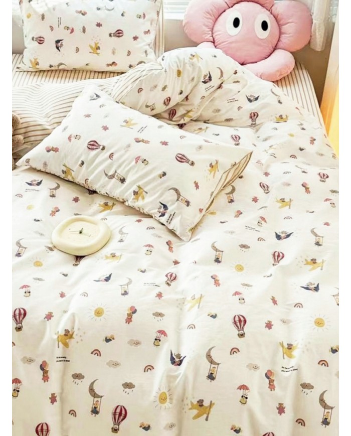 Set trapuntino e paracolpi per culla lettino in puro cotone Baby Ferrarino dis. A