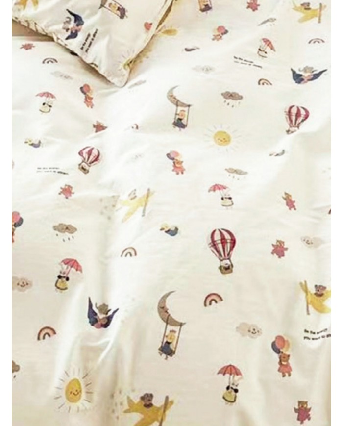 Set trapuntino e paracolpi per culla lettino in puro cotone Baby Ferrarino dis. A