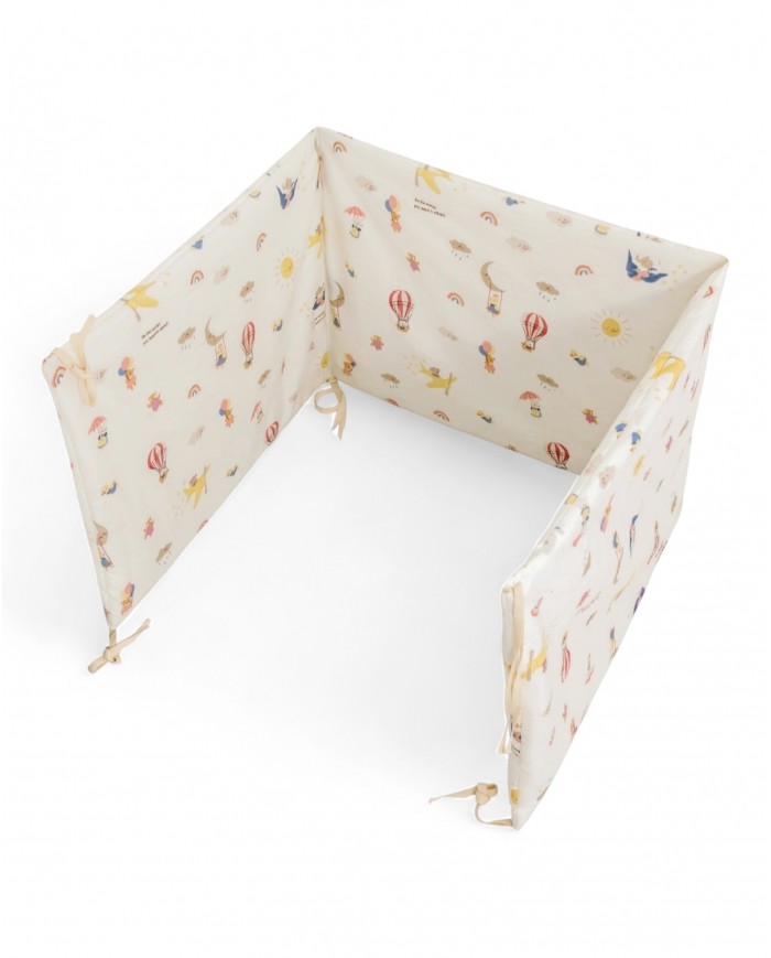 Set trapuntino e paracolpi per culla lettino in puro cotone Baby Ferrarino dis. A