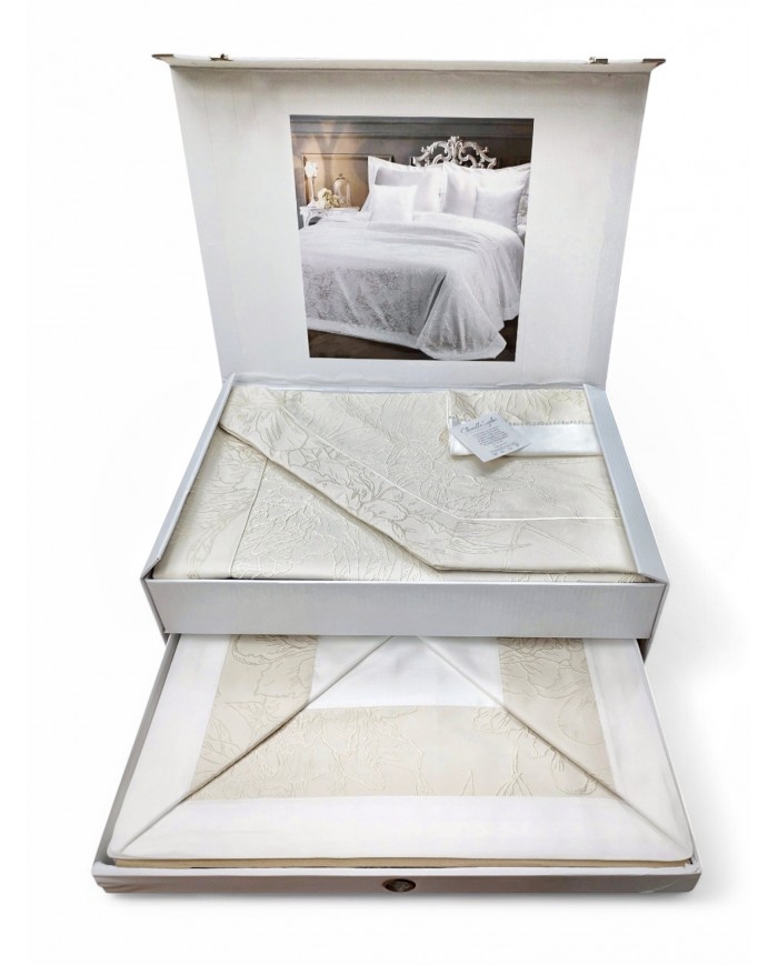 Coordinato matrimoniale Copriletto e Completo lenzuola Sophie Chiarelle art. Serena