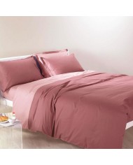 Completo copripiumino da una piazza e mezza Caleffi Bicolor - 100% Cotone - Made in Italy