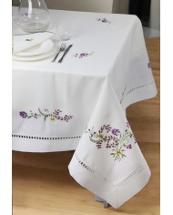 Servizio da tavola ricamato 12 posti tovaglia + tovaglioli art. 2334 Col.
