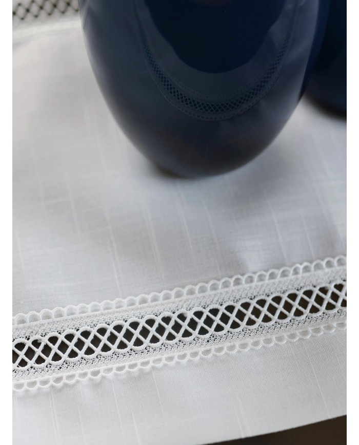 Runner misura maxi con pizzo applicato entre-deux 40x180cm art. 2336