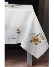 Servizio da tavola ricamato 12 posti tovaglia + tovaglioli art. 5373 Rose