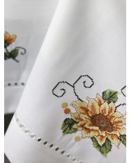 Servizio da tavola ricamato 12 posti tovaglia + tovaglioli art. 9502 Girasole