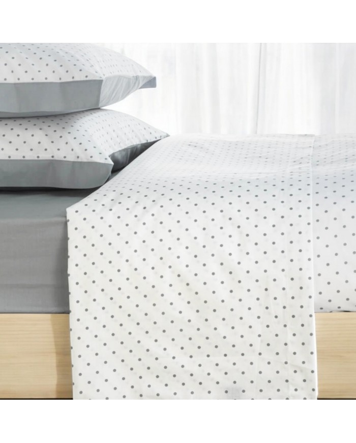Completo lenzuola letto singolo in puro cotone Cogal Shake Pois 1779
