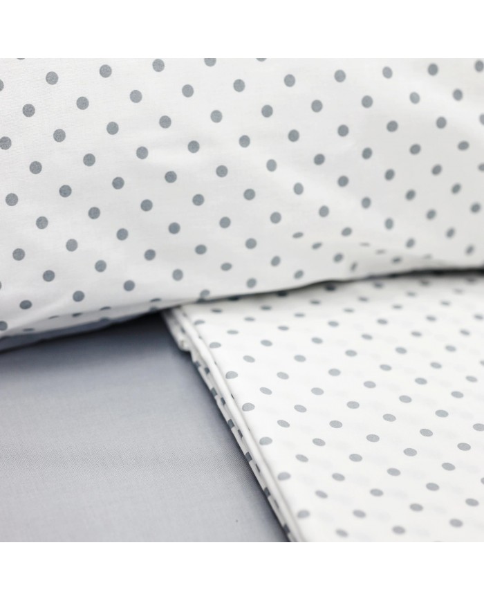 Completo lenzuola letto singolo in puro cotone Cogal Shake Pois 1779