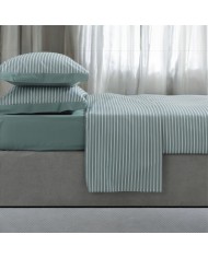 Completo lenzuola letto singolo in puro cotone Cogal Shake Righe 2405