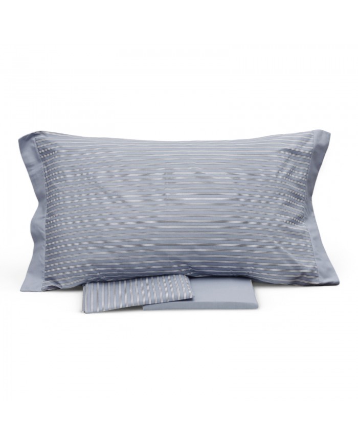 Completo lenzuola letto singolo in puro cotone Cogal Shake Righe 2405