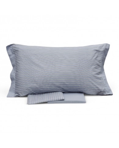 Completo lenzuola una piazza e mezza in puro cotone Cogal Shake Righe 2405