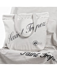 Borsa mare 100% cotone con pizzo sangallo art. Stylish Saint Tropez