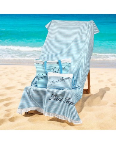 Pochette da spiaggia con pizzo Sangallo art. Stylish Saint Tropez