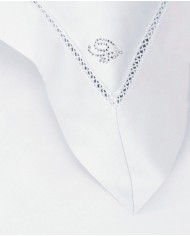 Completo lenzuola in raso di cotone Blumarine Blu Notte