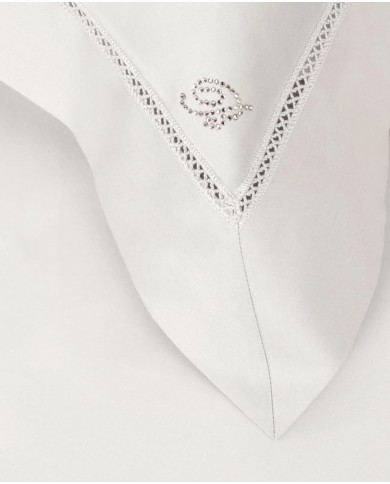 Completo lenzuola in raso di cotone Blumarine Blu Notte