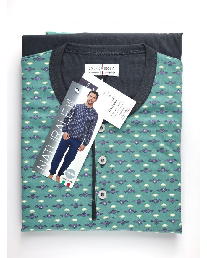 Pigiama uomo 100% cotone Bip Bip Conquista 3716