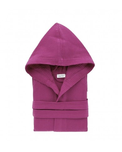 Accappatoio a Nido D'ape con Cappuccio Puro Cotone Polo Caleffi