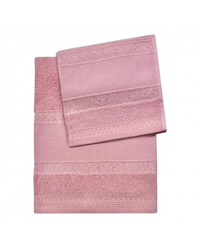 Coppia asciugamani spugna cotone con tela aida Vingi Ricami