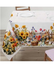 Tovaglia 18 posti Pasqua in puro cotone stampa digitale art. Tuzi