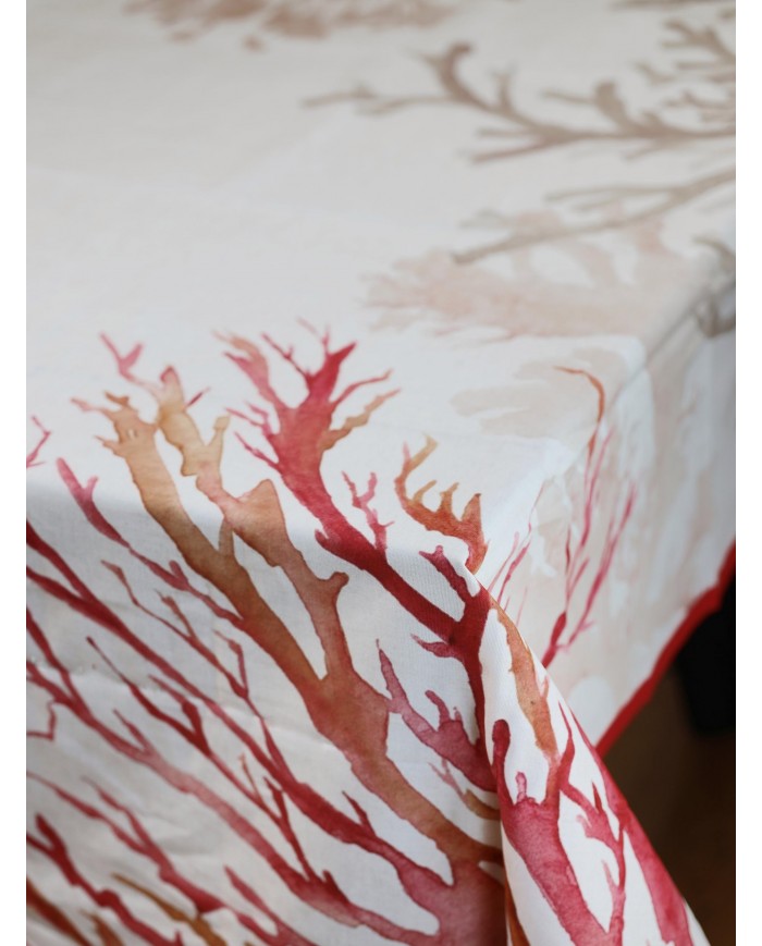 Tovaglia 6 posti 100% cotone stampa digitale coralli art. Daley