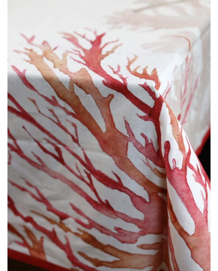 Tovaglia 6 posti 100% cotone stampa digitale coralli art. Daley