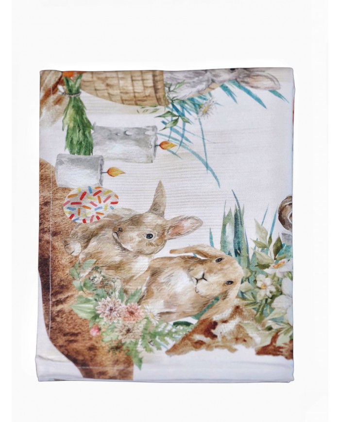 Tovaglia 18 posti Pasqua in puro cotone stampa digitale art. Tuzi