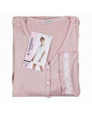 Camicia da notte estiva pois con pizzo Pepenero P9135 - MADE IN ITALY