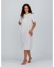 Camicia da notte estiva in batista di puro cotone Semplice Vanità Fida Lingerie E2566