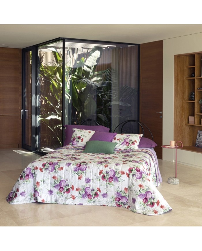 Trapuntino matrimoniale in raso di puro cotone Fazzini Summer