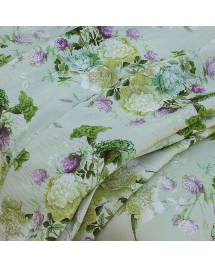 Trapuntino matrimoniale in raso di puro cotone Fazzini Summer