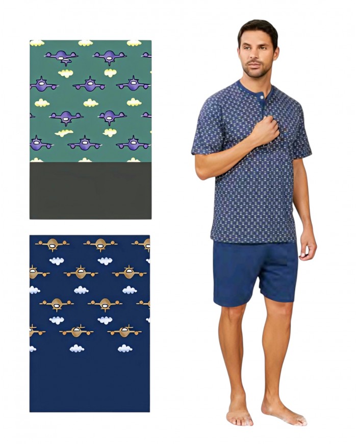 Pigiama uomo manica corta 100% cotone Bip Bip Conquista 3717