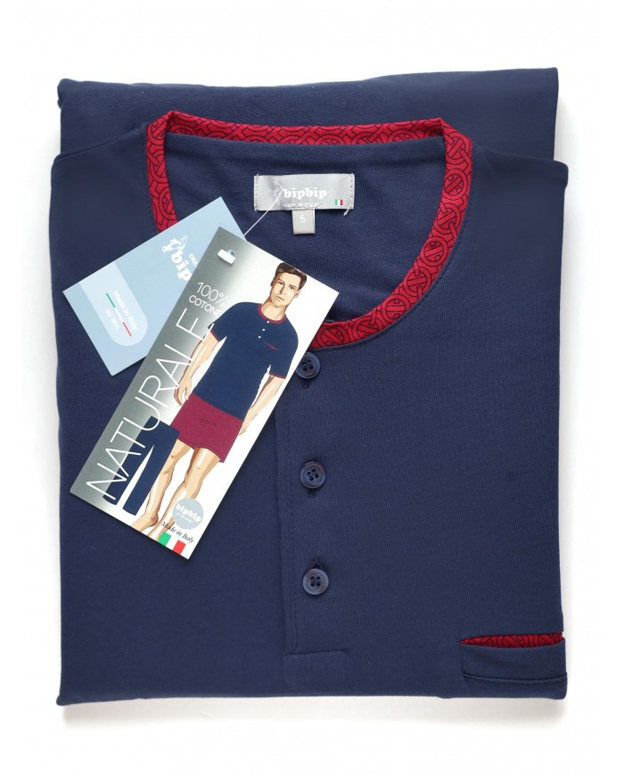 Pigiama uomo estivo 3 pezzi 100% cotone Bip Bip 3212