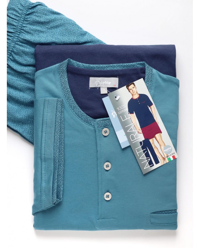 Pigiama uomo estivo 3 pezzi 100% cotone Bip Bip 3212