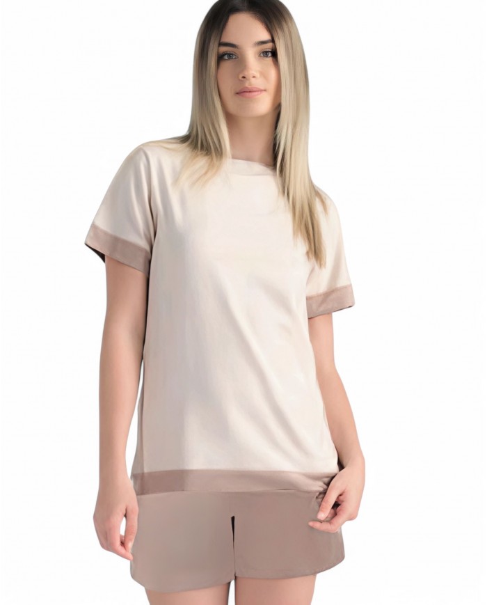 Pigiama Donna mezza manica pantalone corto  Pepenero P9088 - MADE IN ITALY