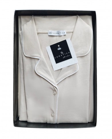 Pigiama donna estivo 100% cotone aperto avanti Lunatica 51162