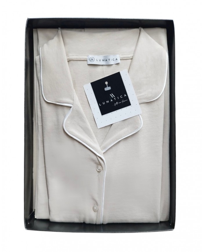 Pigiama donna estivo 100% cotone aperto avanti Lunatica 51162