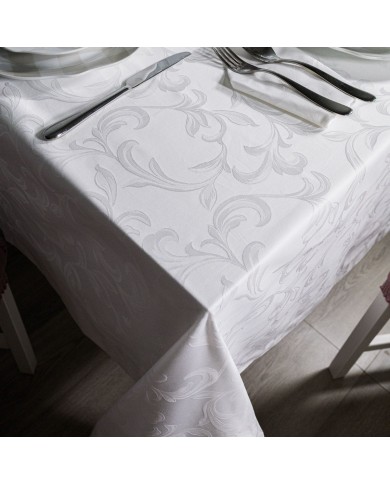 Tovaglia con tovaglioli in fiandra di puro cotone damascata Chianti di Maestri Cotonieri