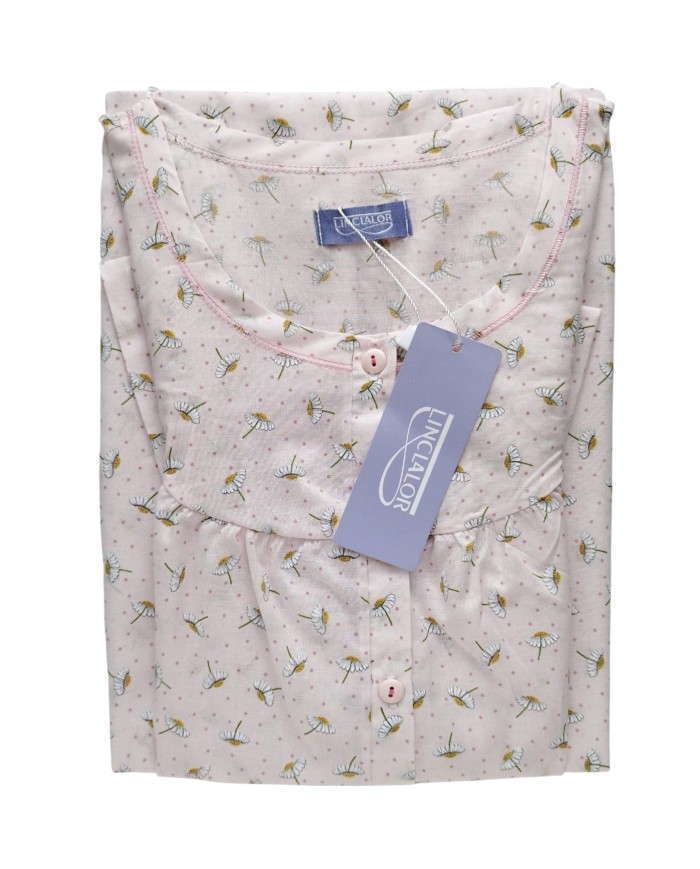 Camicia da notte in 100% cotone batista manica raglan Linclalor 130844
