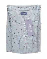 Camicia da notte in 100% cotone batista manica raglan Linclalor 130844