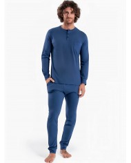 Pigiama uomo blu forze armate 100% cotone Pepenero art. P1405