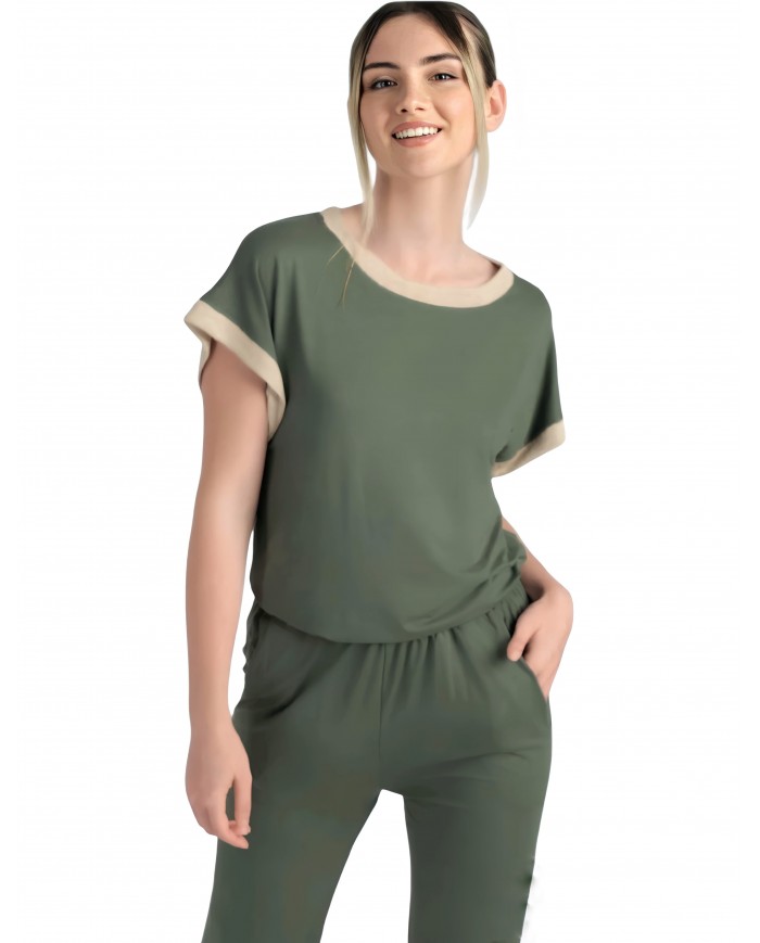 Pigiama donna manica corta pantalone lungo Pepenero P9148