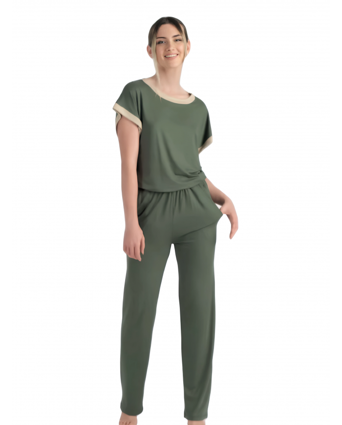 Pigiama donna manica corta pantalone lungo Pepenero P9148