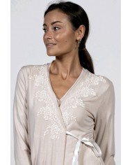 Vestaglia sciallata con pizzo applicato Toscana Lingerie art. Gaia