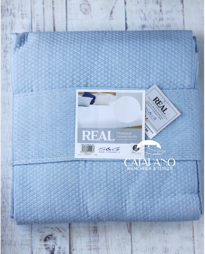 Copriletto matelessè matrimoniale in tinta unita Real