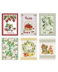 Set 6 strofinacci in microspugna 100% cotone Country art. Tutti Frutti