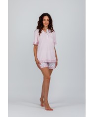 Pigiama mezza manica 100% cotone Semplice Vanità by Fida Lingerie art. 2528